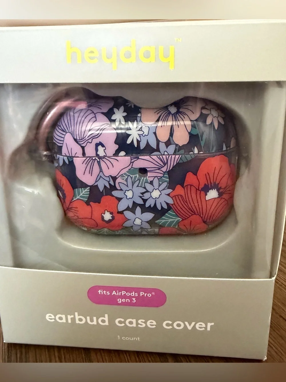 NWT AirPods Pro Gen 3 floral poppy case with carabiner hard shell & silicone